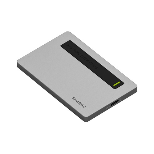 Sharge Disk Plus SSD Enclosure Grey Case With Black USB-C Cable (No SSD Included)