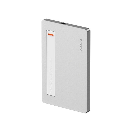 Sharge Disk Plus SSD Enclosure Silver Case With White USB-C Cable (No SSD Included)